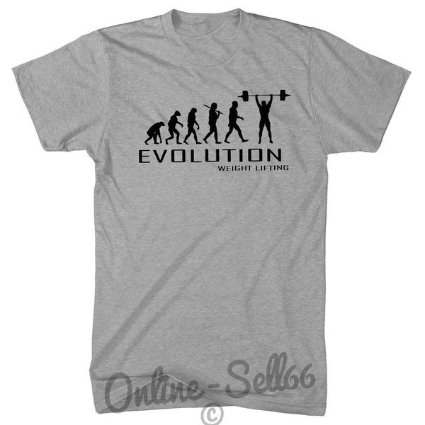 

sport 2019 summer new style men tees weight lifting evolution t shirt mens womens present sporter gymer train strong shirt creator