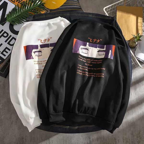 

naruto hooded loose wool pullover pulloverhoodie men's korean style trendy pullover hoodie couple fleece loose autumn and winter coat 6, Black
