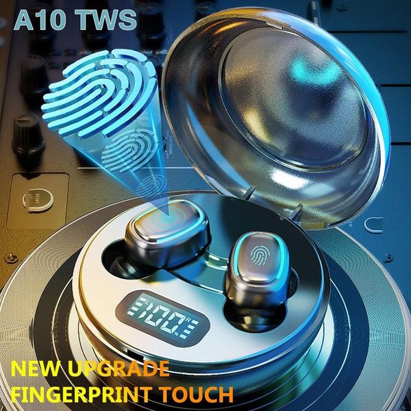 

a10 tws bluetooth 5.0 беспроводные наушники hifi in-ea для уха наушники сенсорный контроль шумоподавление гарнитура со светодиодным цифровым