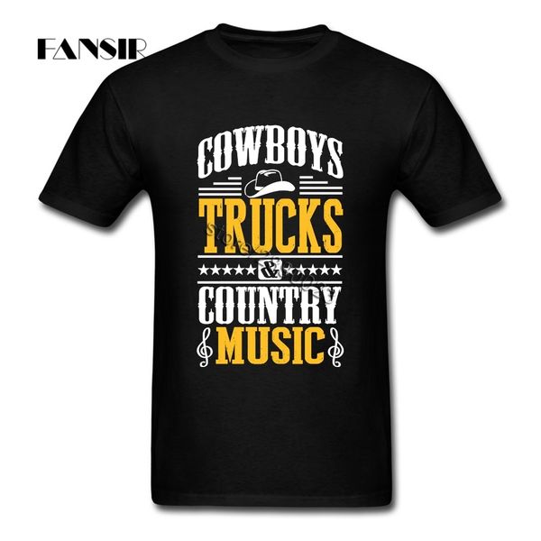 

sport cowboys trucks country music camisetas new style men's t shirts short sleeve cotton o-neck t-shirt for man