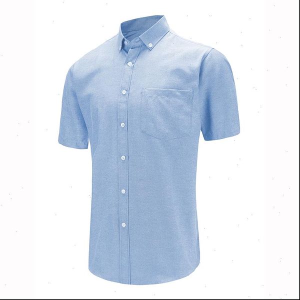 

oxford cotton shirt men 2021 summer brand new men shirt short sleeve slim fit chemise homme casual button down mens dress shirts, White;black