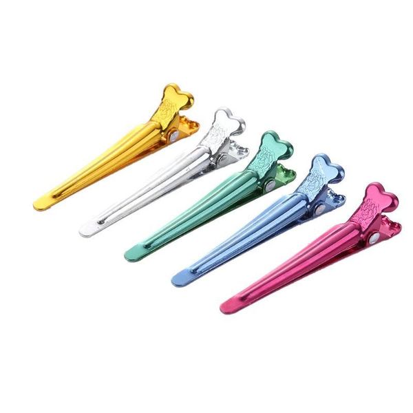 

50pcs colorful single prong alligator hair clips aluminum metal flat hairpins women hair styling tools hairdressing barrettes tsetvbv