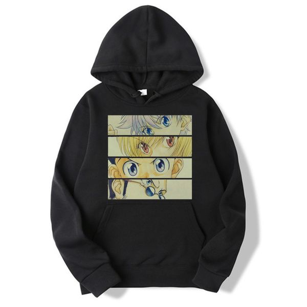

hunter x hunter cartoon printing oversized hoodie sweatshirt men/women japanese anime cosplay harajuku hoodies outerwear 1020, Black