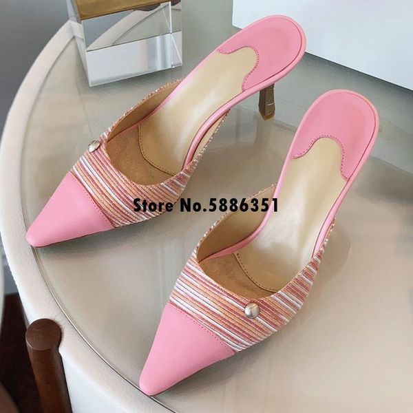 

point toe pumps spring summer brand design high heels women shoes patchwork slip-on female pumps1, Black