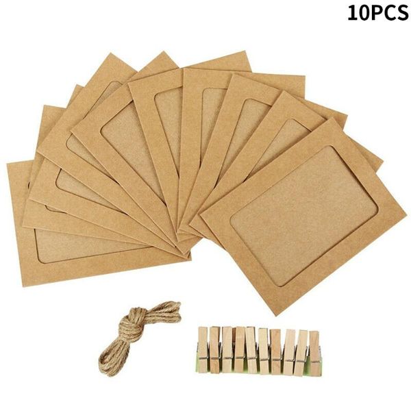 

10pcs accessories diy with clips paper p frames picture decoration portable modern gift wall hanging rectangle rope