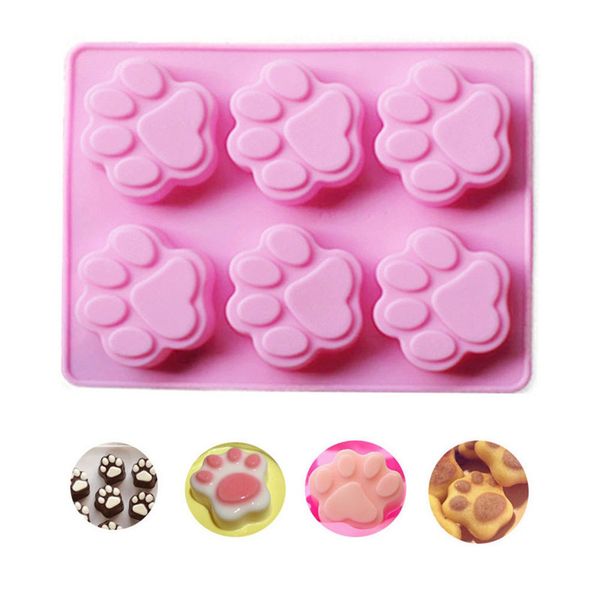 Süße Haustier-Katzen-Hundepfoten-Silikonform für Schokolade, Kuchen, Süßigkeiten, Kekse, DIY-Backform, handgefertigte Seifenformen