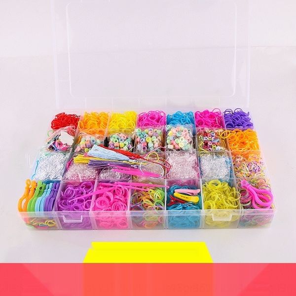 

nbidr diy children's rainbow knitting handmade sale bracelet band rubber diy braceletpuzzle rubber band bracelet fvokb, Golden;silver