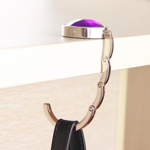 

hooks & rails arrival 2pcs fold clear crystal bag handbag hanger holder purse hook,.