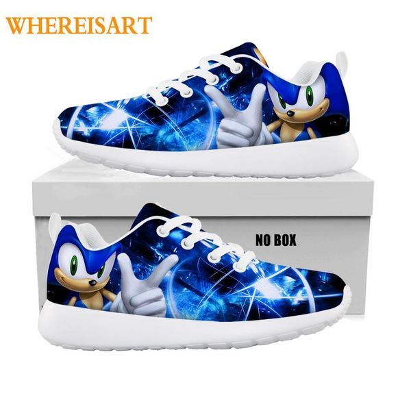 

boys customized casual children kids shoes for light breathable sneaker girls school trainers autumn sonic prints dropshipping, Black;red