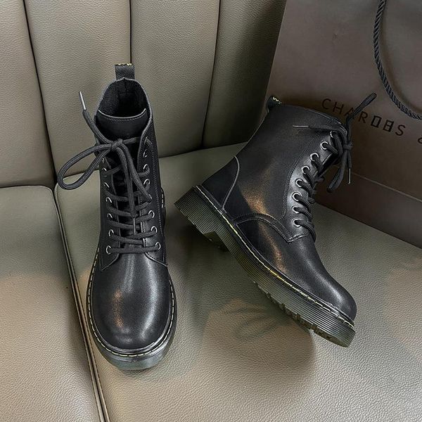 

summer boots women shoes lace up round toe boots-women booties ladies luxury designer 2020 rock med fashion ankle rubber basic, Black