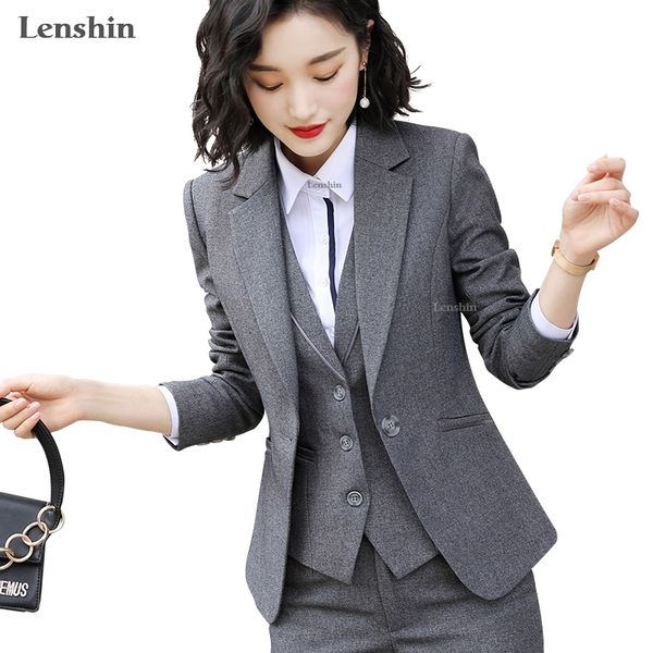

lenshin one piece blazer for women elegant jacket fashion work wear keep slim office lady outwear single button 201201, White;black