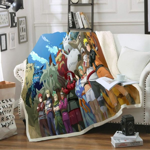 

anime naruto 3d printed sherpa blanket couch quilt cover travel bedding outlet velvet plush throw fleece blanket