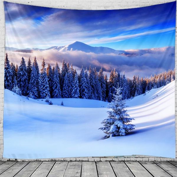

tapestries tapestry christmas wall hanging night home deco snow scene large size drop