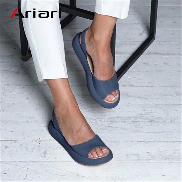 

ariari women rome fish mouth casual gladiator sandals summer hollow flat heels open toes women sandals drop shipping beach shoes y200405, Black