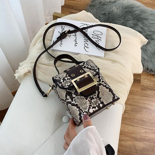 

handbag bag 2020 new fashion south korean edition snakeskin cross-body small square bag personality versatile summer popular