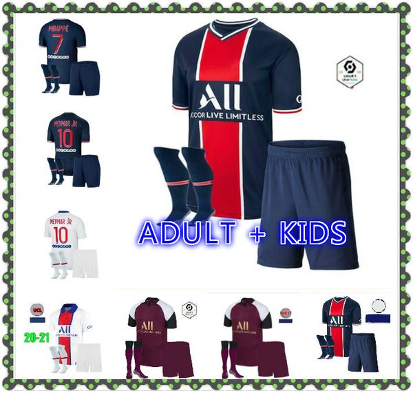 

взрослый kids kit 20/21 paris soccer jersey maillot 2020 2021 mbappe icardi enfant maillot de foot united paris cavani verratti футбольная р, Black;yellow