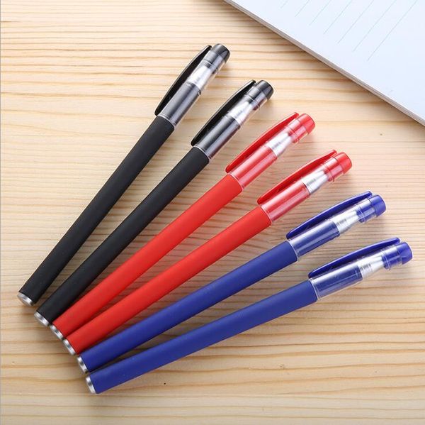 

gel carbon water-based pen 0.5mm european standard bullet nib black office signature pen office student exam frosted ballpoint pen, Blue;orange