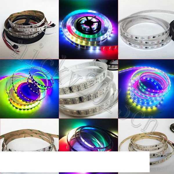 

12v ws2811 5050 rgb led гибкая полоса лента ленты pixel 5m 150led 30015s 450leds 600leds адресуемая мечта magic color double triple row
