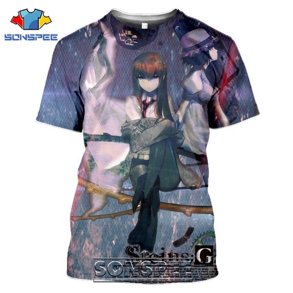 

steins gate anime 3d print shirts comics horror anime men clothing