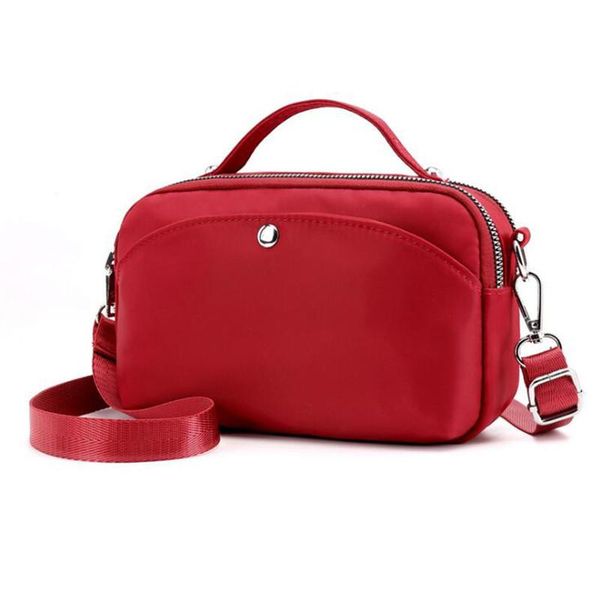 

lkeep women shoulder bag handbag nylon wasit pack bag hip bum with 3 zipper pockets for outdoors traveling casual running