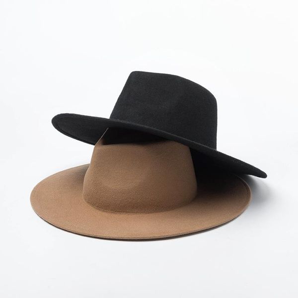 

белый британский стиль lager большой брим wool fedora solid winter hat для женщин элегантный мужчин панама джаз hat сомбреро, Blue;gray