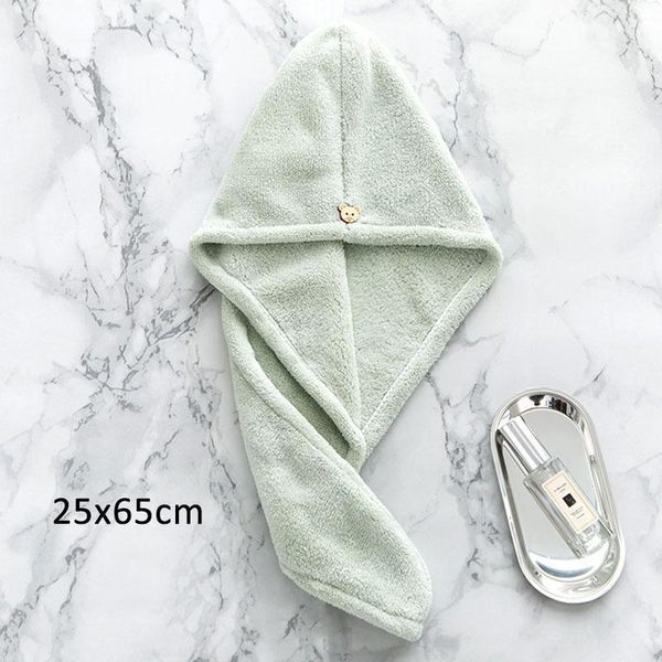 

coral velvet dry hair towel quick drying hair cap shower cap super absorbent japanese style bear button bathroom accessories h sqcnom