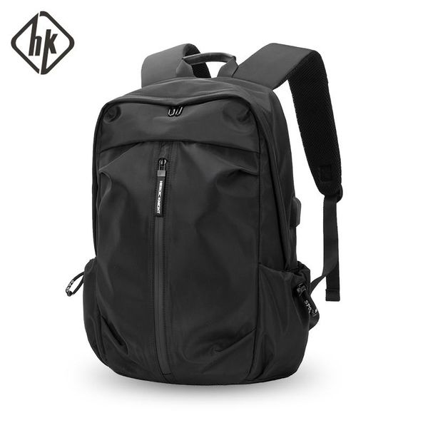 

hk fashion men backpack for lap15.6" usb waterproof travel backpack large capacity college korean student school