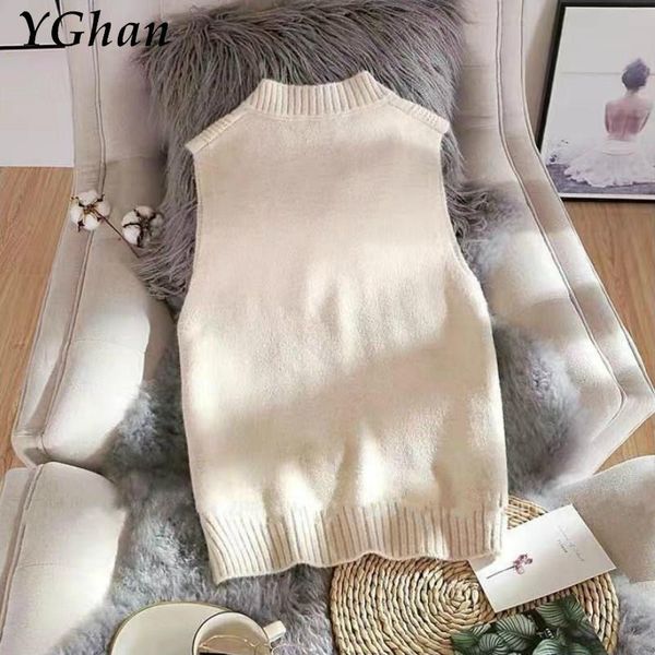 

women's vests sweater vest women v-neck solid ribbed sleeveless sweaters elegant autumn winter all-match korean style fashion ladies ha, Black;white
