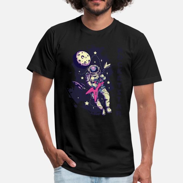 

astronaut plays electric guitar in the universe t shirt hip hop black tracksuit hoodie sweatshirt