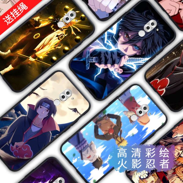 

glory playing 6x mobile phone case naruto huawei glory 6x set of ultra thin silicone soft edge package anti falling lanyard animation