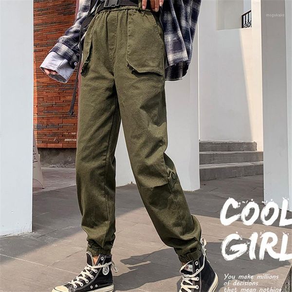 

bf style women's pants hip hop sashes trousers army cargo pants harajuku joggers high waist sports casual overalls trousers1, Black;white