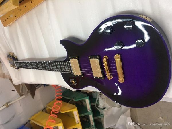 

purple black edges, exquisite hardware accessories, electric guitar, personalized service