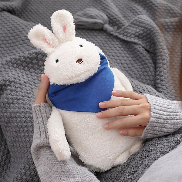

cartoon rabbit water bottle cover explosion-proof plush fabrics warm water bag removable washable water bottle covers