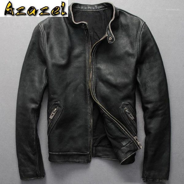 

european 5xl 6xl mens genuine leather jackets motorcycle real leather jackets male cow overcoat 2020 new arrivals a5501, Black