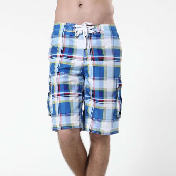 

2019 new summer capris plaid casual shorts men's beach pants