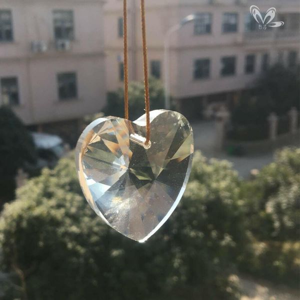 

45mm heart crystal prisms chandelier part pendant suncatcher glass art hanging home decor diy ornament faceted h wmtagn