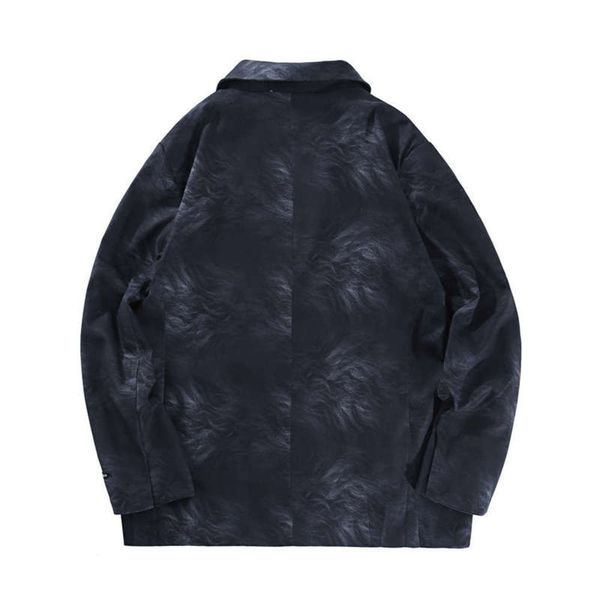 

men's spring and autumn new coat fashion brand line pattern lovers casual loose suit jacket, White;black