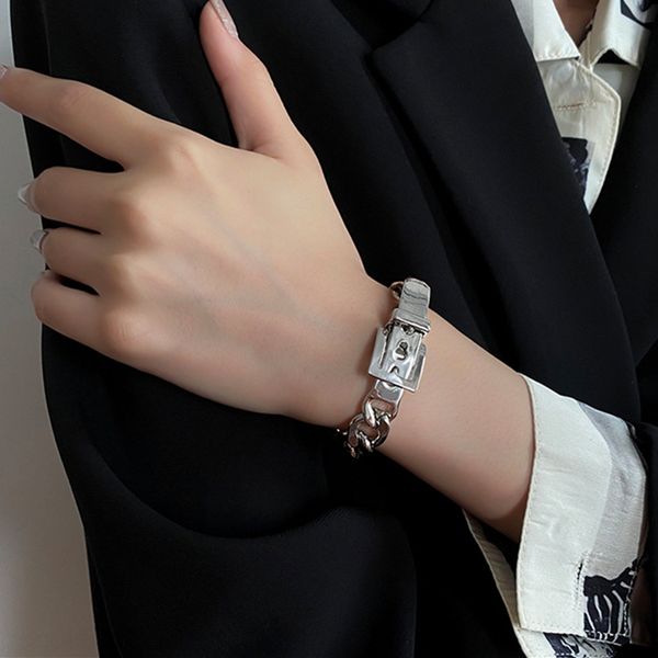 

ins холодный ветер простой уличный хип-хоп цепь beltmetal мужской и женской руки женские украшения браслет браслет браслет aa7ni, Golden;silver