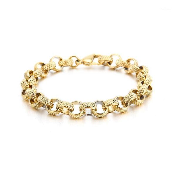 

european and american titanium steel rock jewelry retro punk men bracelets cross stainless steel o-shaped chain bracelet1, Black