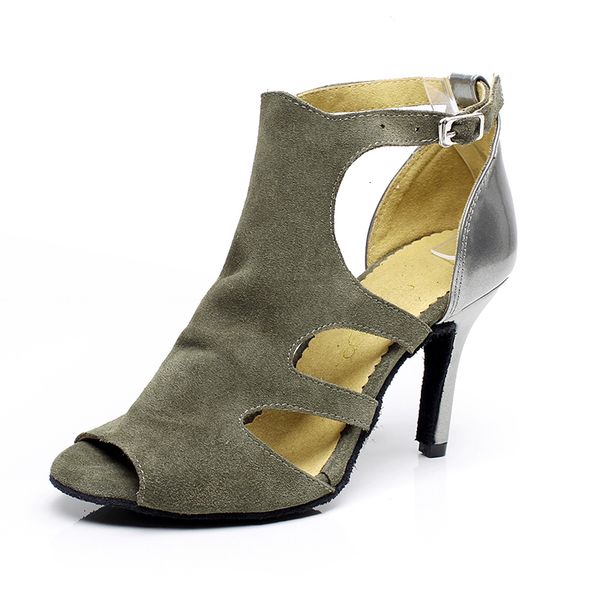 

2021 new women latin salsa dancing ladies ballroom waltz social party shoes high heel sandals girls dance latino for woman bs5o, Black