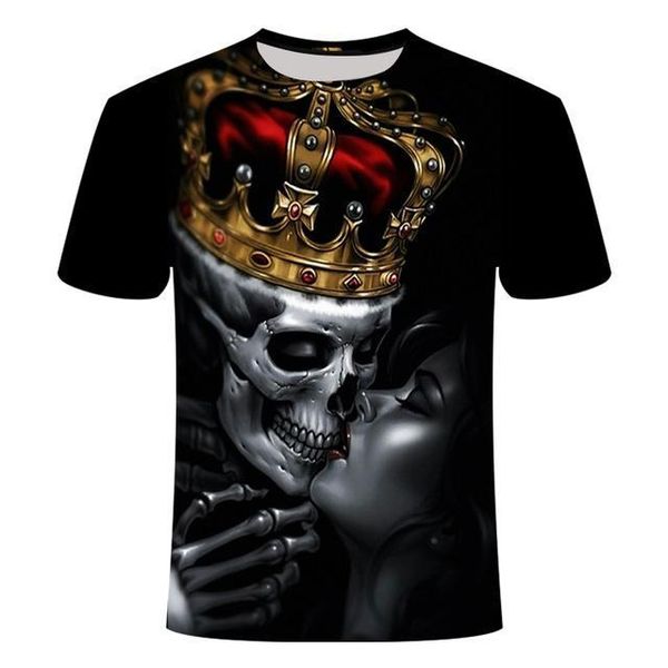 

3d skull poker men brand mens 3d print shirts harajuku anime oversized men clothing