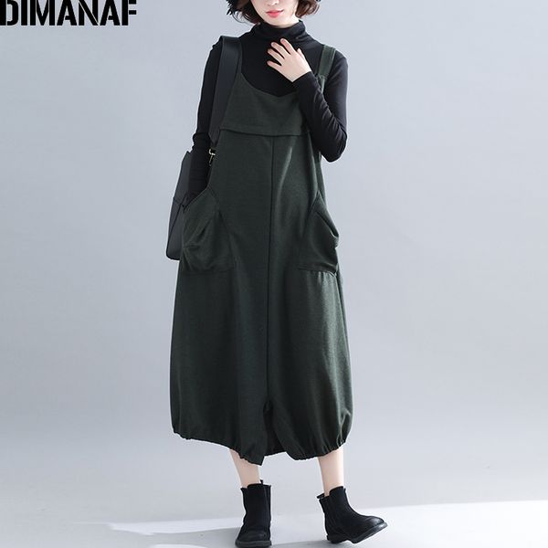 

dimanaf plus size women long dress thick winter lady elegant vestidos sleeveless loose casual female big pockets irregular dress lj201202, Black;gray