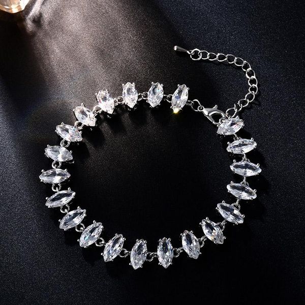 

fym fashion brand 2 colors link chain cubic zircon bracelets & bangles boho women bracelet jewelry gift for party, Black