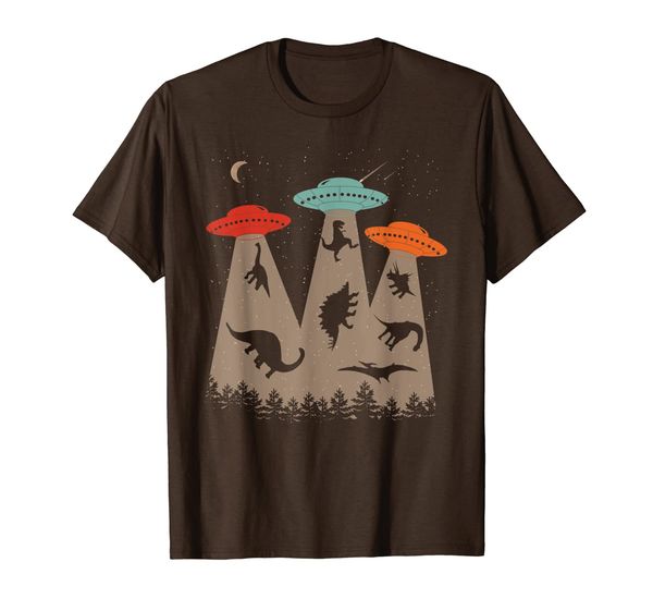 

vintage dinosaur alien abduction funny design idea, White;black
