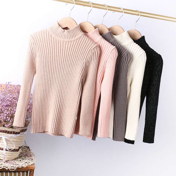 

5-color boys' girls' basic t-shirt autumn and winter 2020 new wear korean version pure color versatile children's sweater, Blue