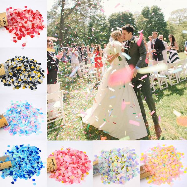 Cyuan 10Pcs Mix Colore Push Pop Confetti Poppers Cannoni per la decorazione di nozze Festa di compleanno Baby Shower Evento per feste Y201006
