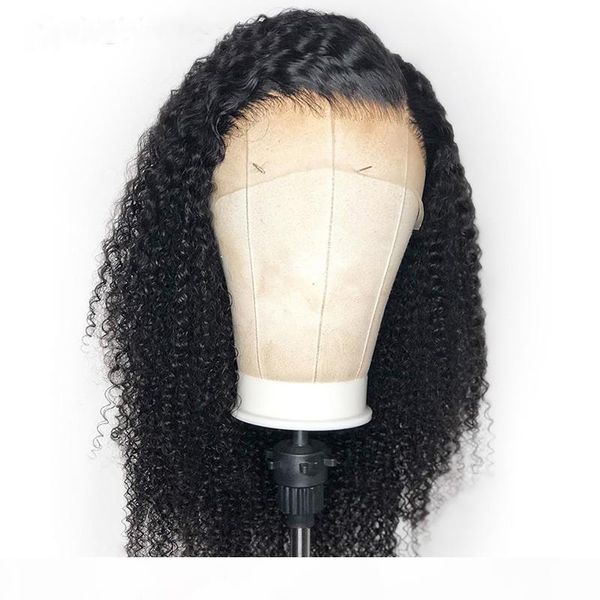 

pre pllucked kinky curly wigs virgin human hair wigs lace front and full lace curly wigs for black women, Black;brown