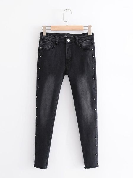 

fashion women jfn50-514 europe fashion jeans metal beads1, Blue