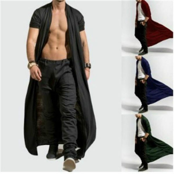 

spring autumn thin mens long coat harajuku rompeviento larga hombre mature slim trench coat casual fashion solid color men1, Tan;black