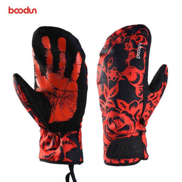

boodun winter snowboard gloves for men women ski gloves windproof waterproof non-slip skating skiing gloves cotton warm mittens 220112